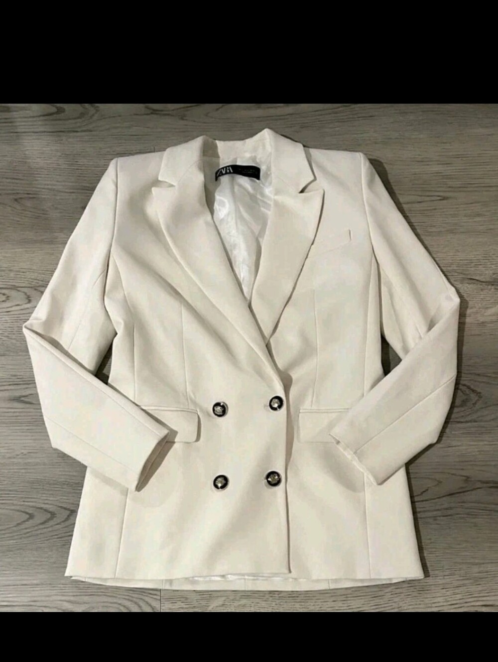 Zara Offwhite Nautical Double Breasted Blazer Med-EUC Retail $129